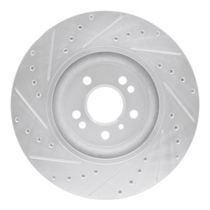 Mercedes-Benz ML500 Brake Rotor (1) - Front Right - R1 Concepts - Drilled & Slotted - Silver - `06-`12